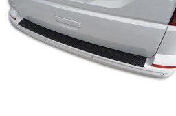 Rear bumper protector Volkswagen Transporter T6 - T6.1 2015-2021   aluminium diamond plate matt black (VW26T6BP) (1)