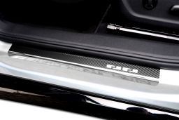 Door sill plates Volkswagen ID.7 2023-> 5-door hatchback stainless steel - carbon foil (VW2I7EA) (1)