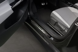 Door sill plates Volkswagen ID.3 2019-> 5-door hatchback stainless steel high gloss black 4 pieces (VW3IDEG) (1)