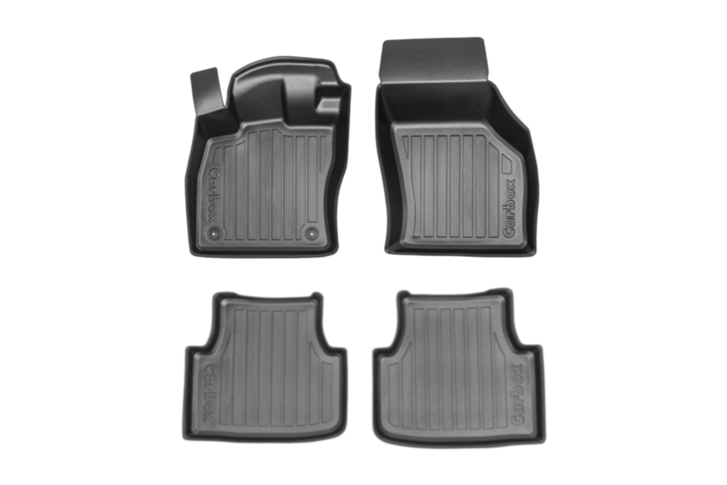 Tapis voiture convient à Seat Leon (5F) 2012-2020 5 portes bicorps Carbox Floor caoutchouc PE - ensemble avant + arrière