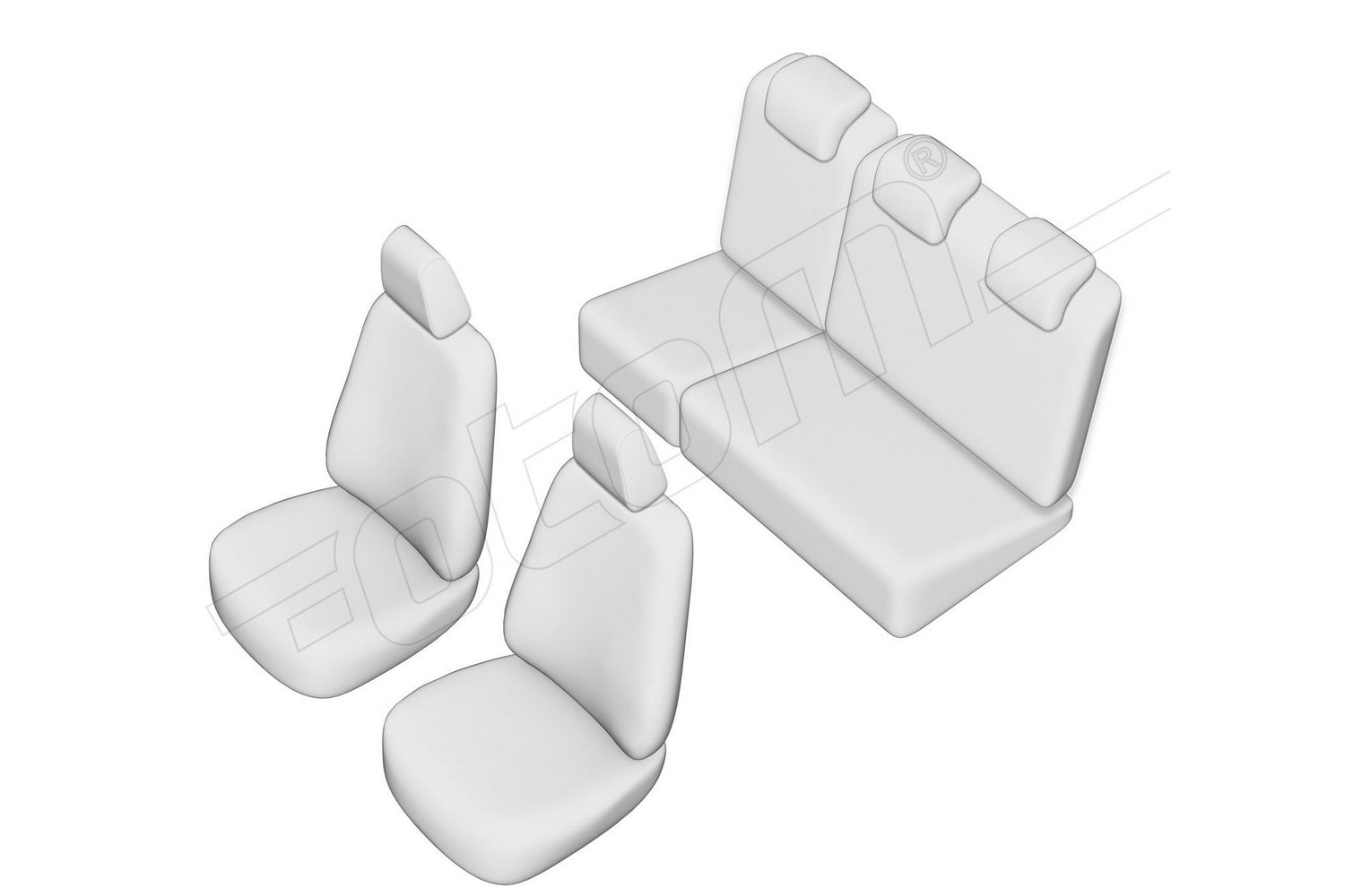 Seat covers line drawing / Sitzbez&uuml;ge Strichzeichnung / Stoelhoezen lijntekening / Dessin au trait des housses de si&egrave;ge