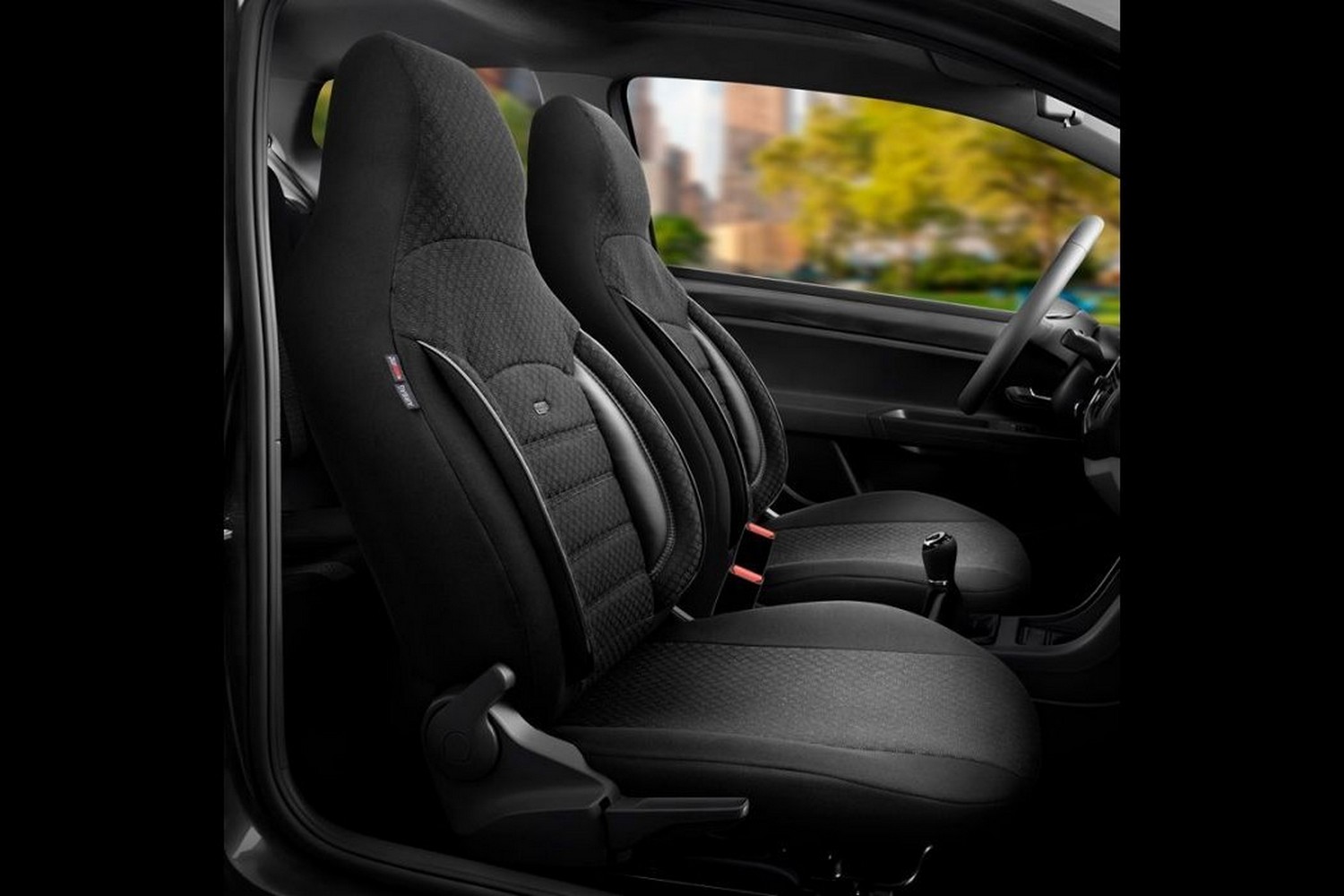 Seat covers suitable for Citroën C1 II 2014-2022 3 & 5-door hatchback Sport Plus CityBug fabric black