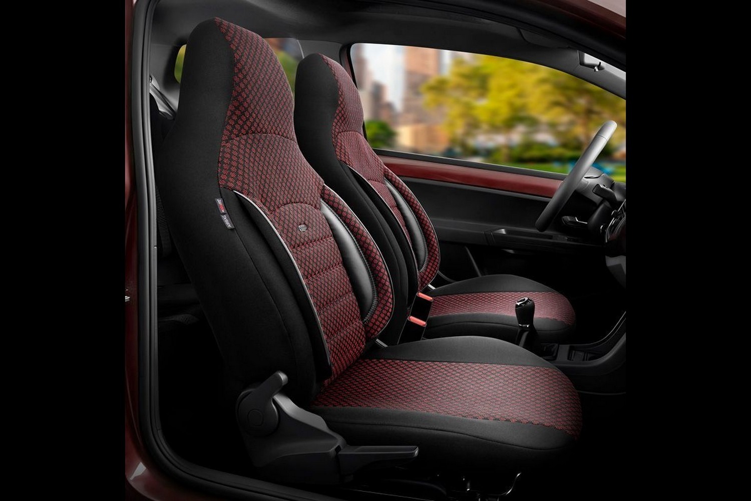 Seat covers suitable for Skoda Citigo-e iV 2020-2022 5-door hatchback Sport Plus CityBug fabric red