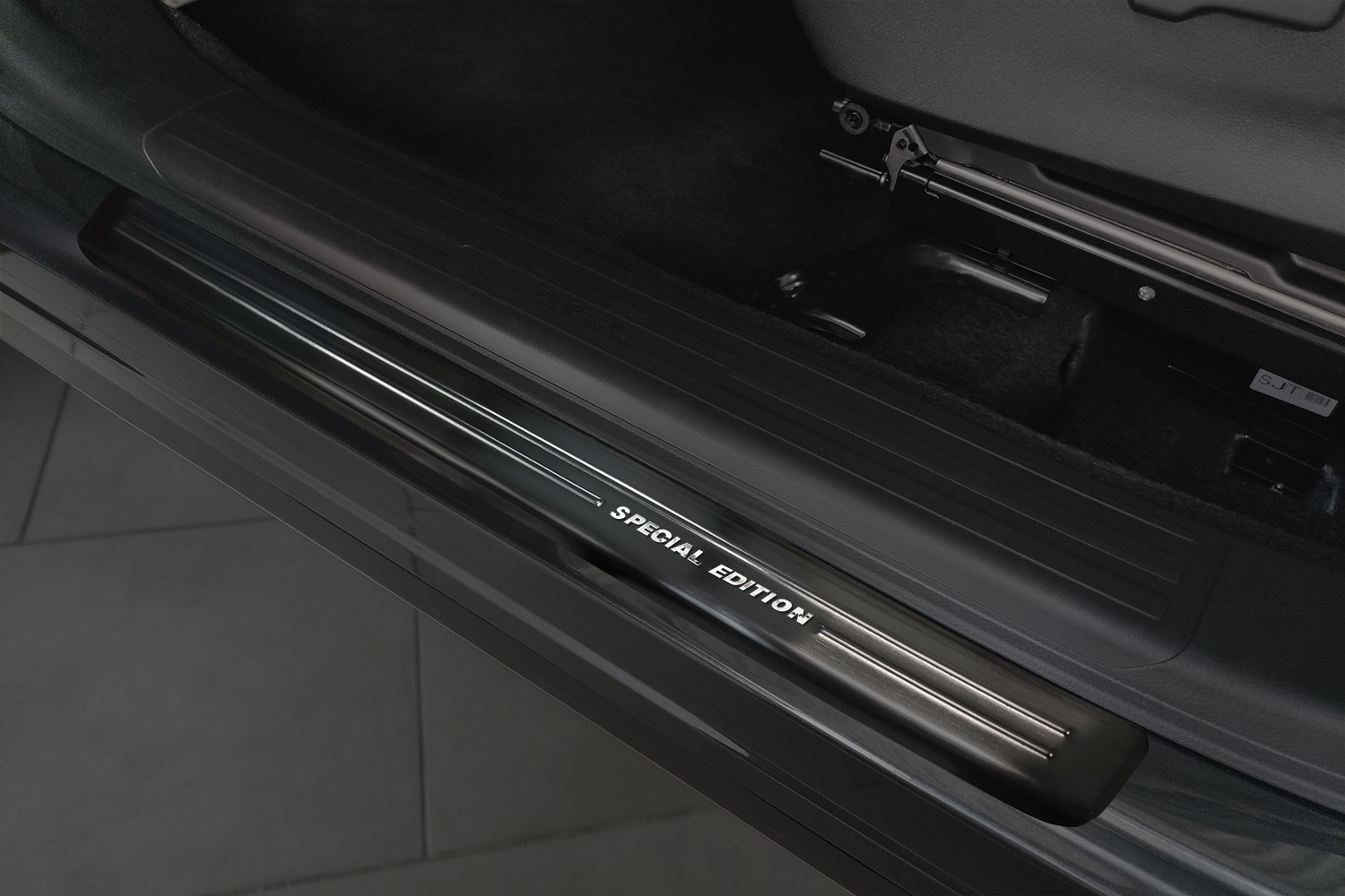 Door sill plates suitable for Subaru Forester V (SK) 2019-present stainless steel brushed anthracite 2 pieces