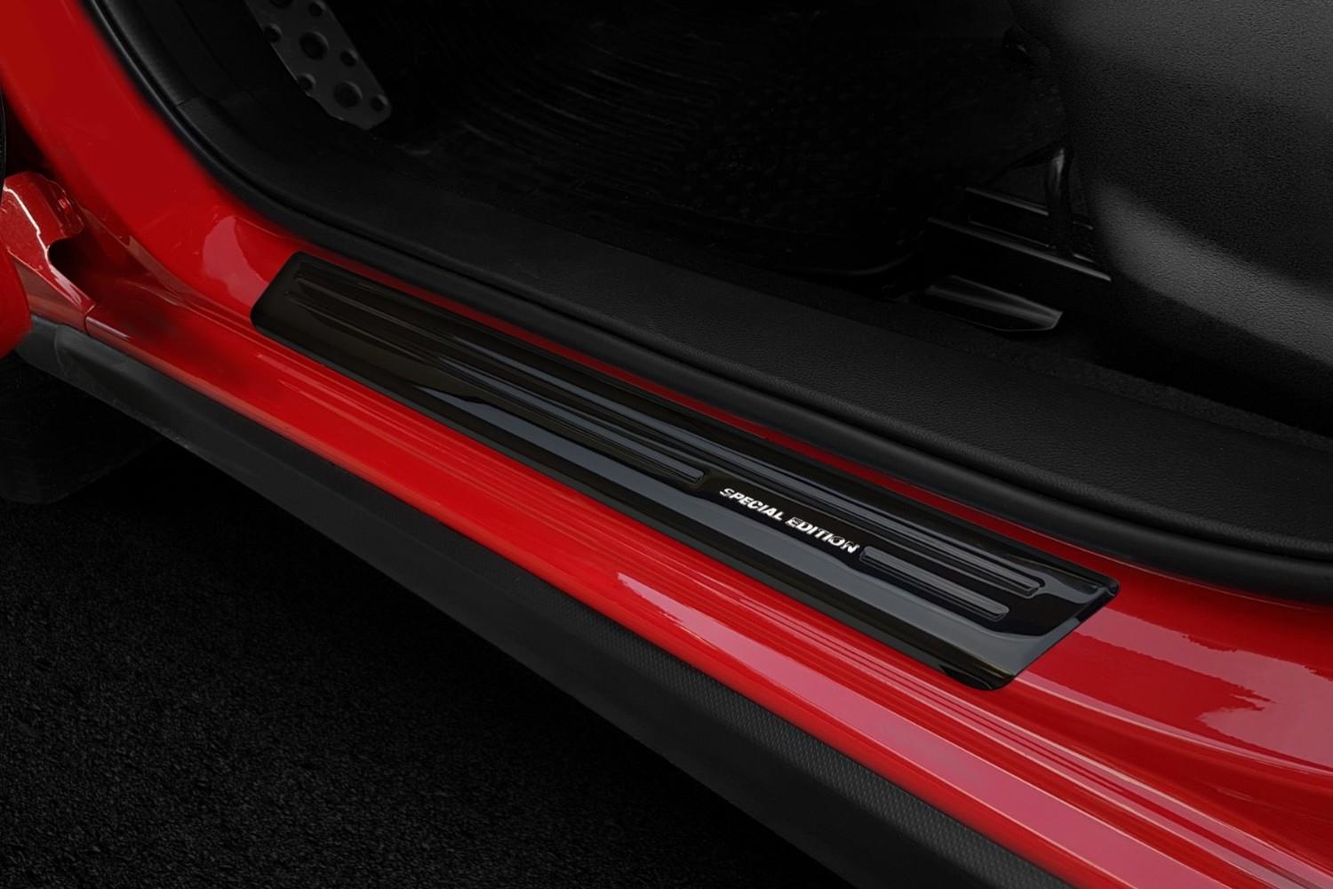 Seuils de portes convient à Subaru XV II 2017-2023 acier inox noir brillant 4 pièces