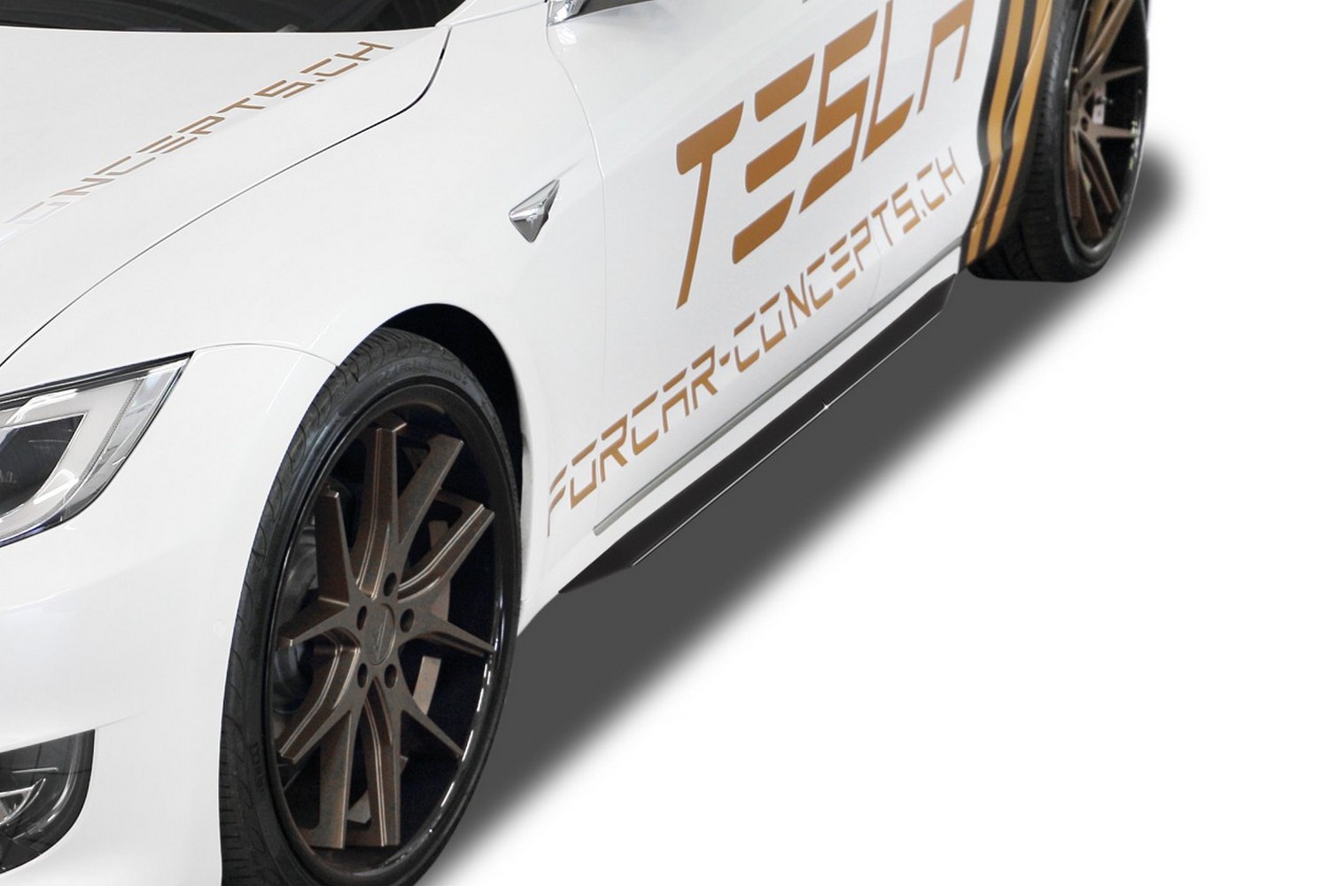 Side skirts suitable for Tesla Model S 2012-present 5-door hatchback &#34;Slim&#34; ABS