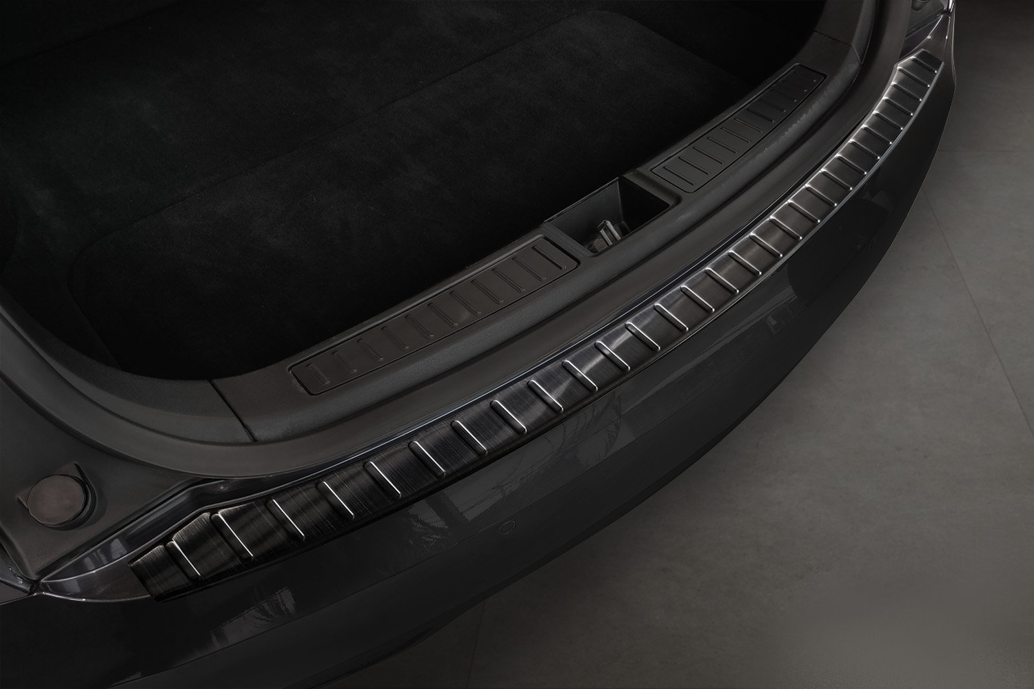 Protection de seuil de coffre convient à Tesla Model S 2012-présent 5 portes bicorps acier inox brossé anthracite