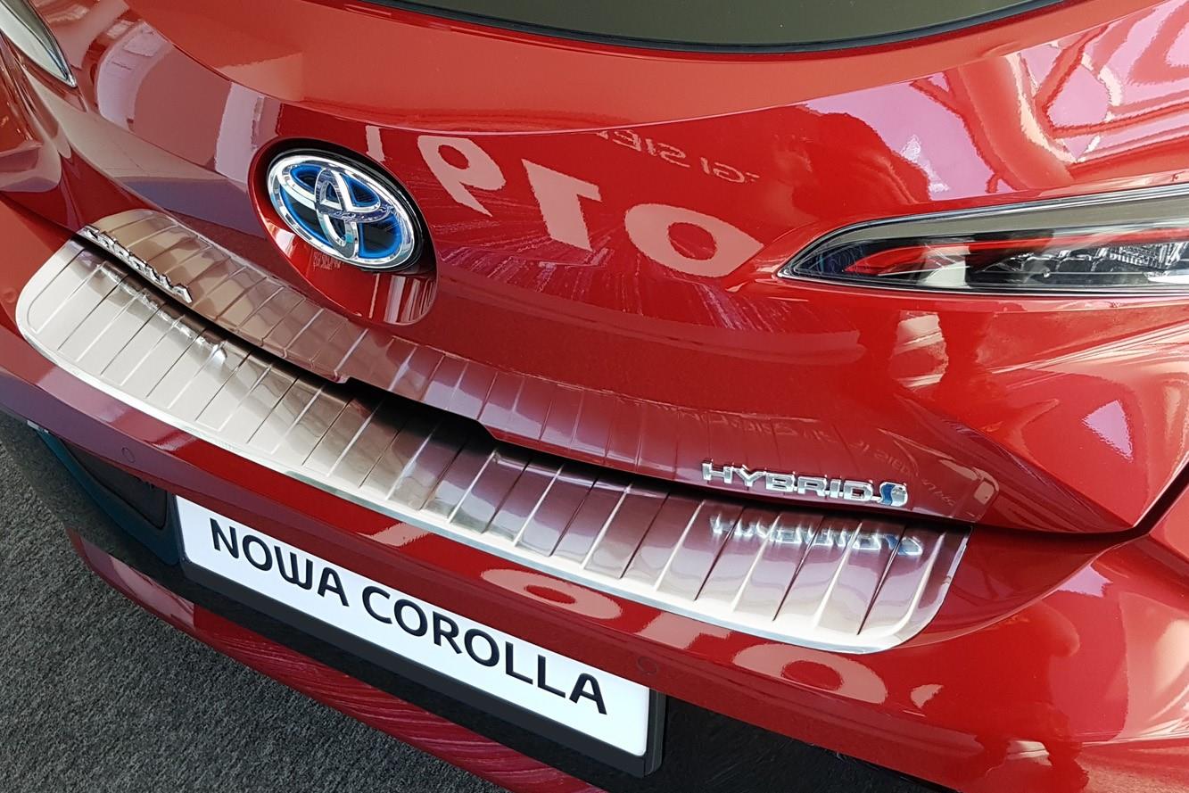Protection de seuil de coffre convient à Toyota Corolla (E210) 2018-présent 4 portes tricorps acier inox brossé
