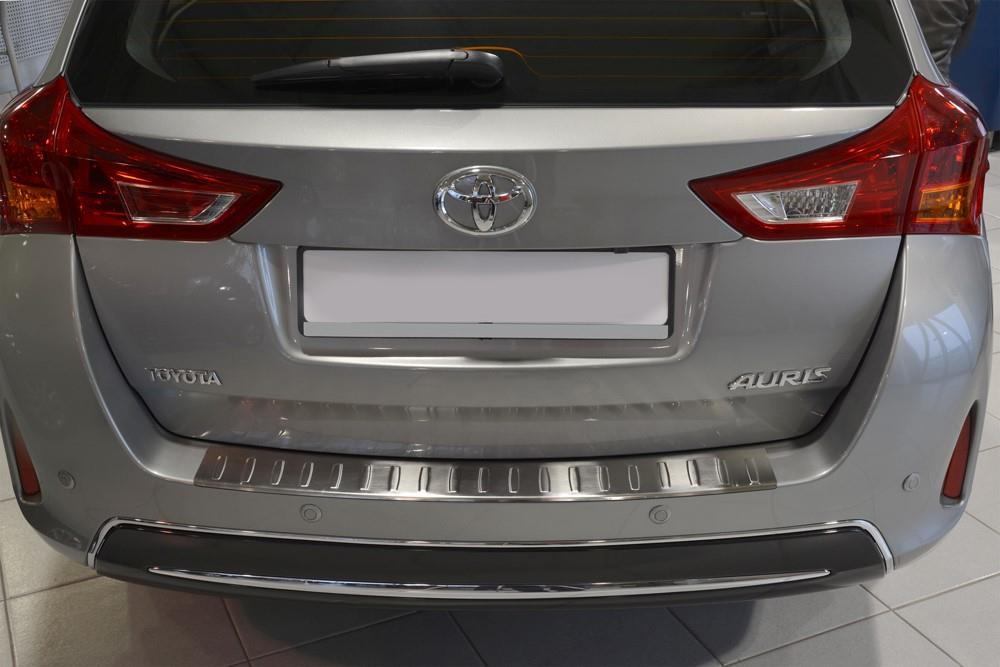 Rear bumper protector suitable for Toyota Auris II TS 2013-2015 wagon stainless steel brushed