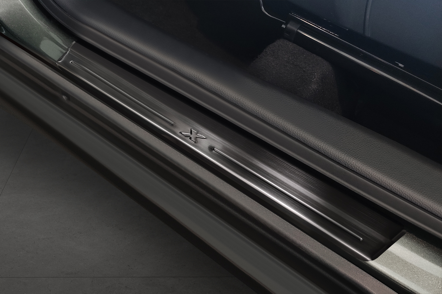 Seuils de portes convient à Toyota Aygo X 2022-présent acier inox brossé anthracite 4 pièces