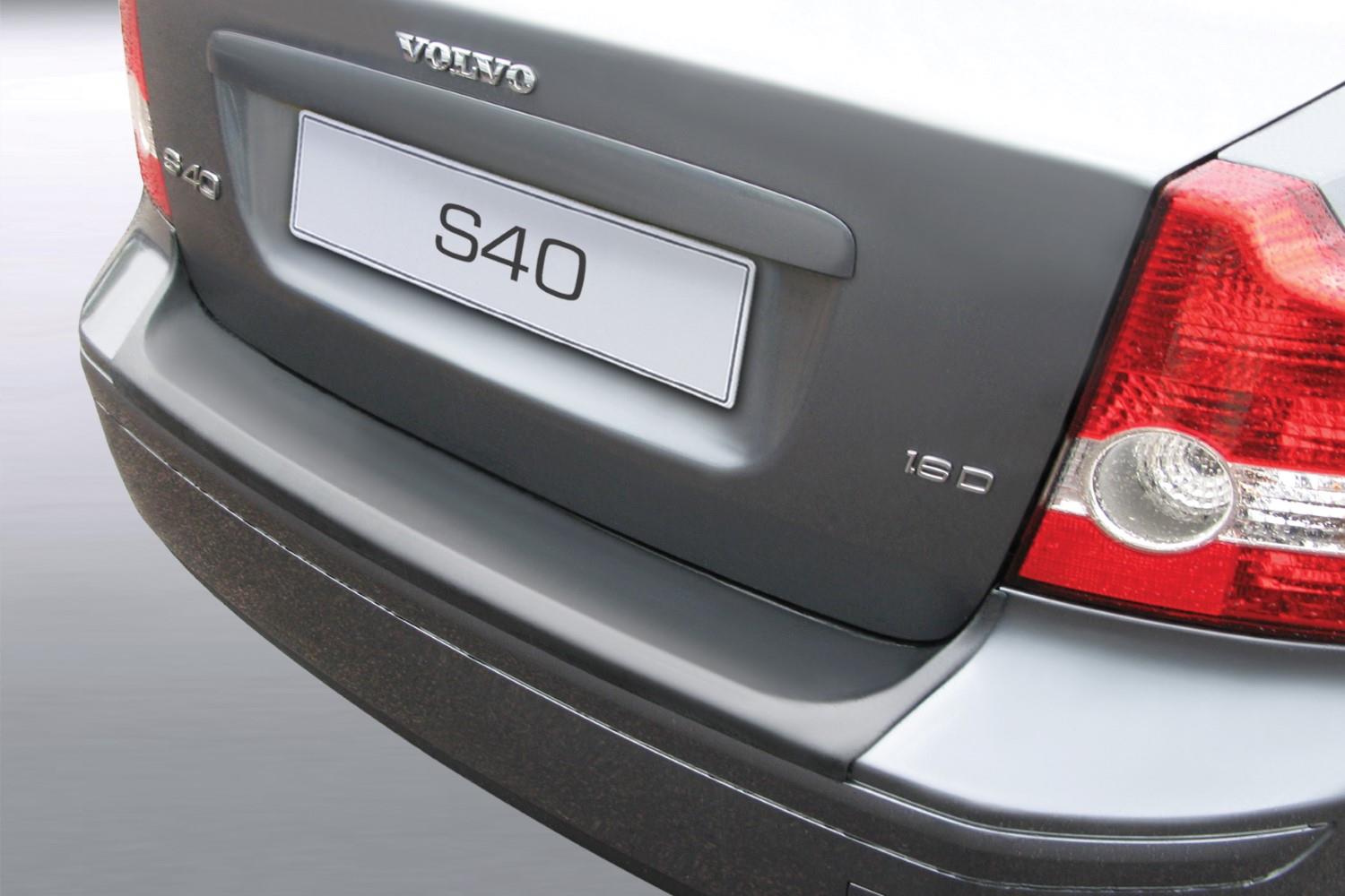 Rear bumper protector suitable for Volvo S40 II 2004-2007 4-door saloon ABS - matt black