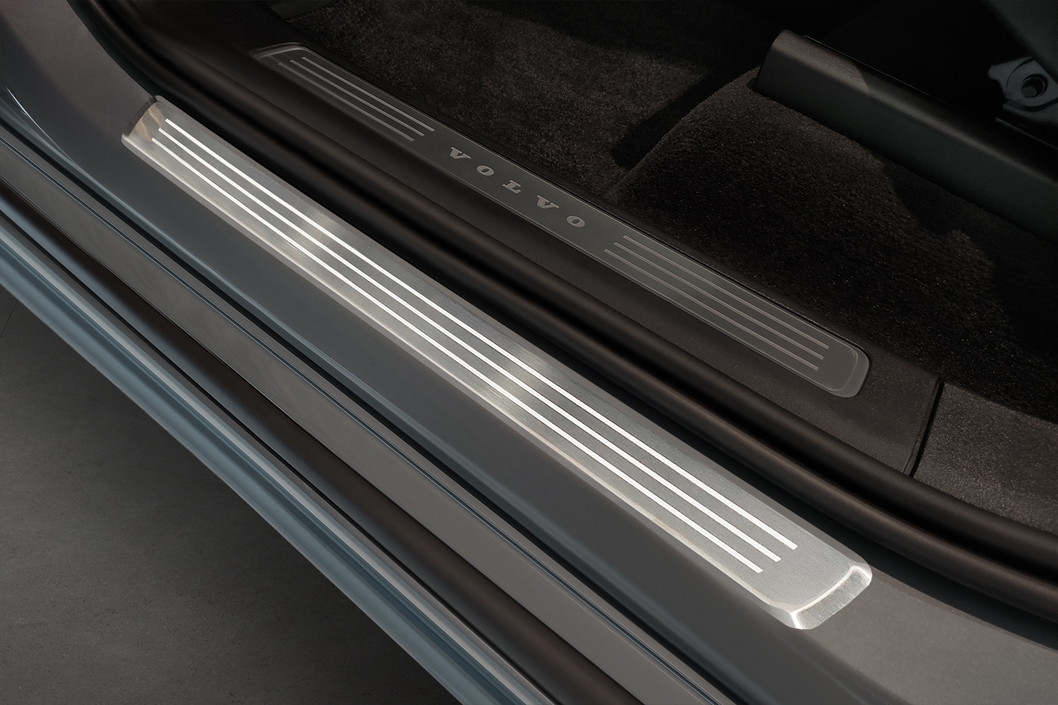 Seuils de portes convient à Volvo XC90 II 2015-présent acier inox brossé 4 pièces