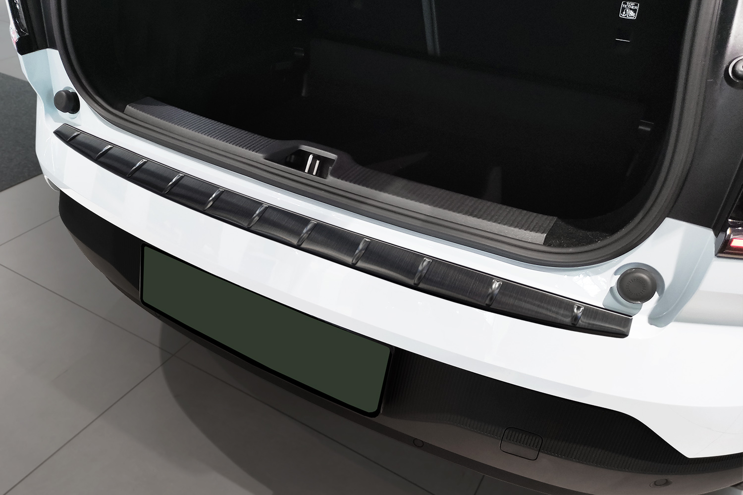 Protection de seuil de coffre convient à Volvo EX30 2024-présent acier inox brossé anthracite