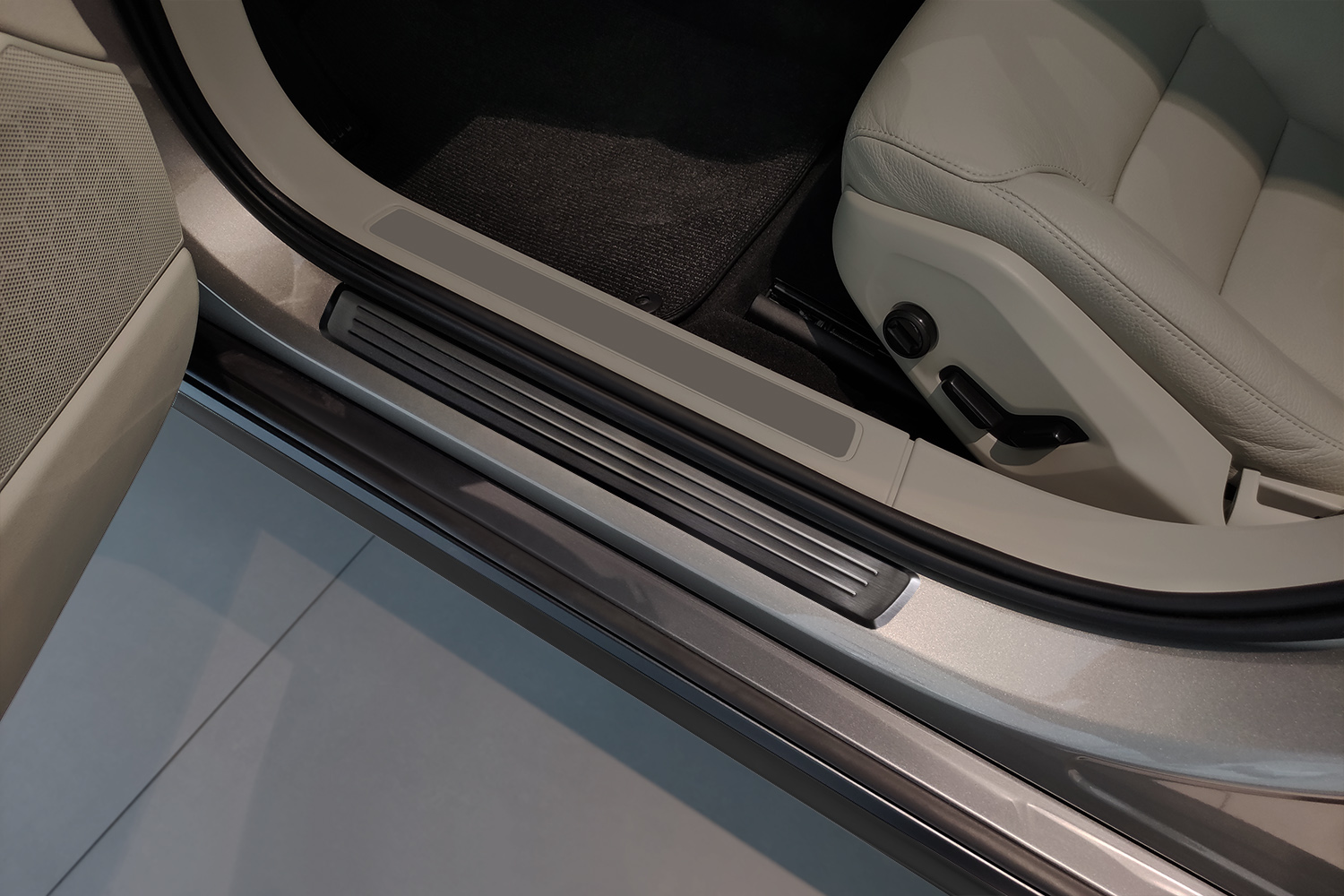 Seuils de portes convient à Volvo V90 Cross Country II 2016-présent break acier inox brossé anthracite 4 pièces