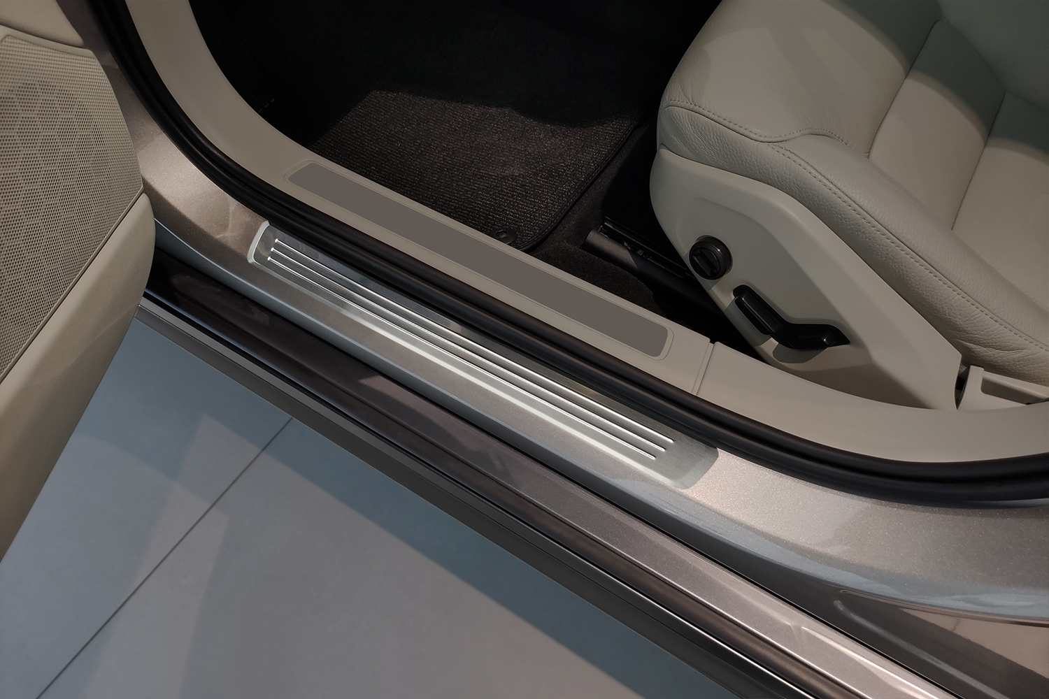 Seuils de portes convient à Volvo V90 II 2016-présent break acier inox brossé 4 pièces