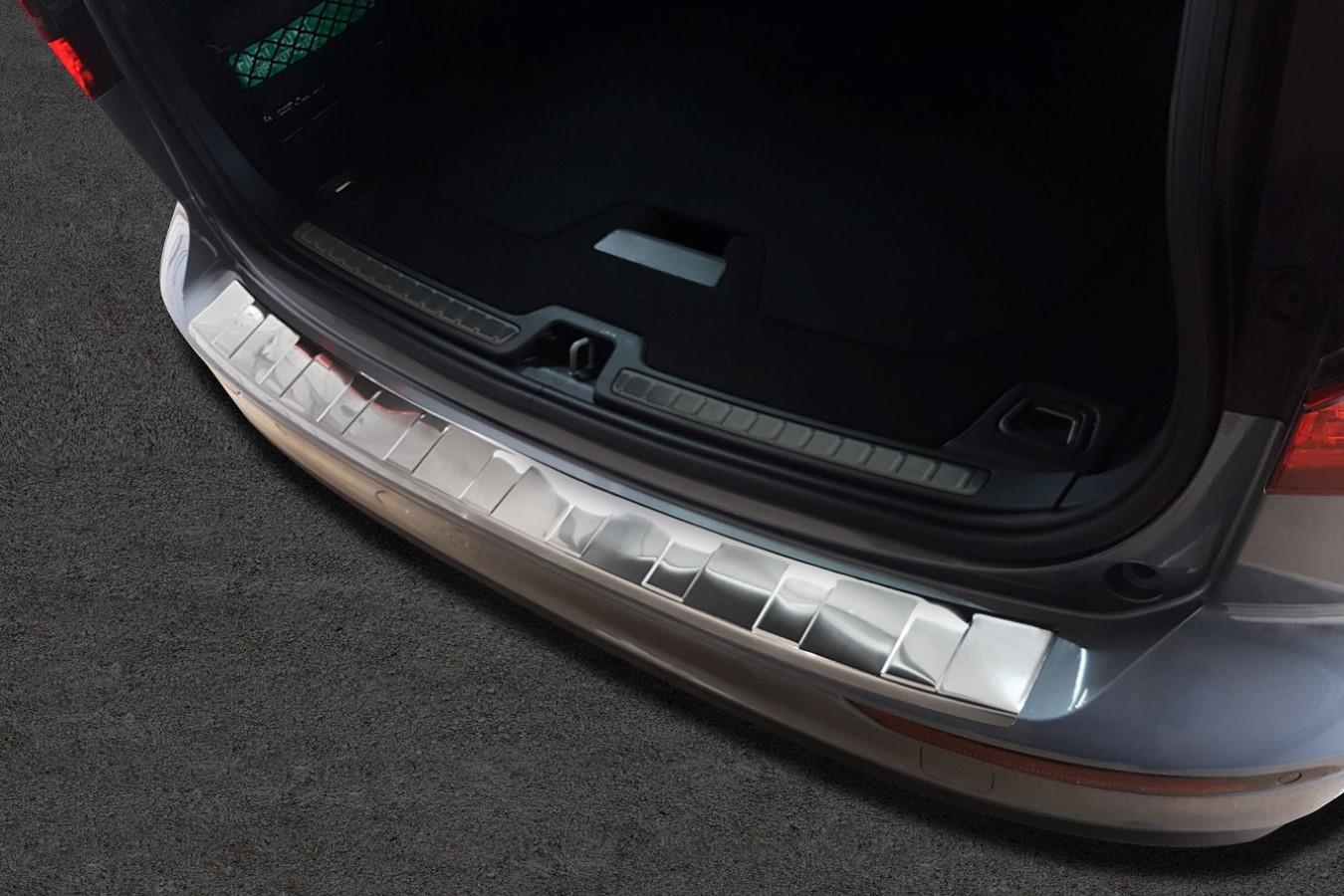 Rear bumper protector suitable for Volvo V60 II 2018-present wagon stainless steel brushed