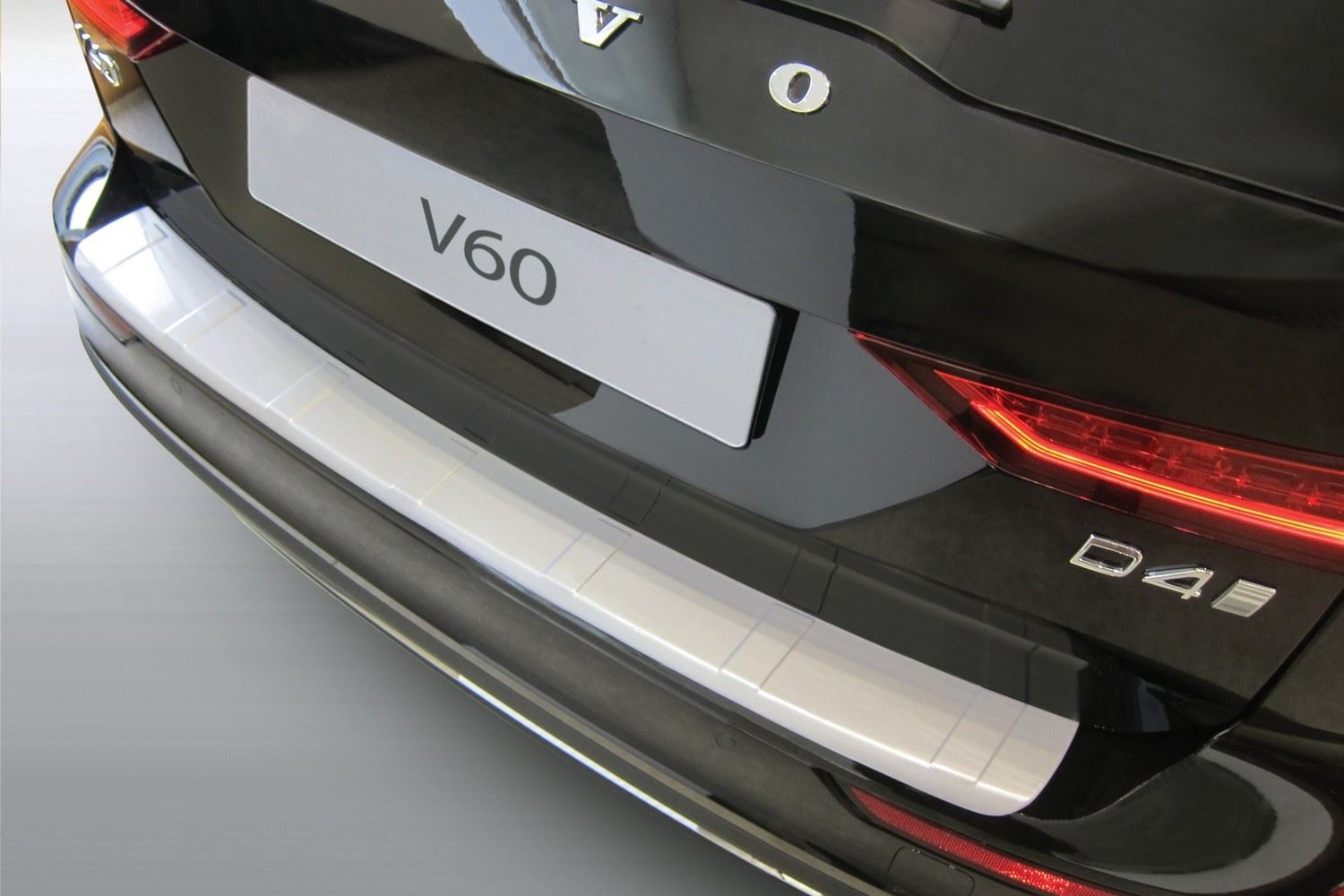Rear bumper protector suitable for Volvo V60 II 2018-present wagon ABS - matt black