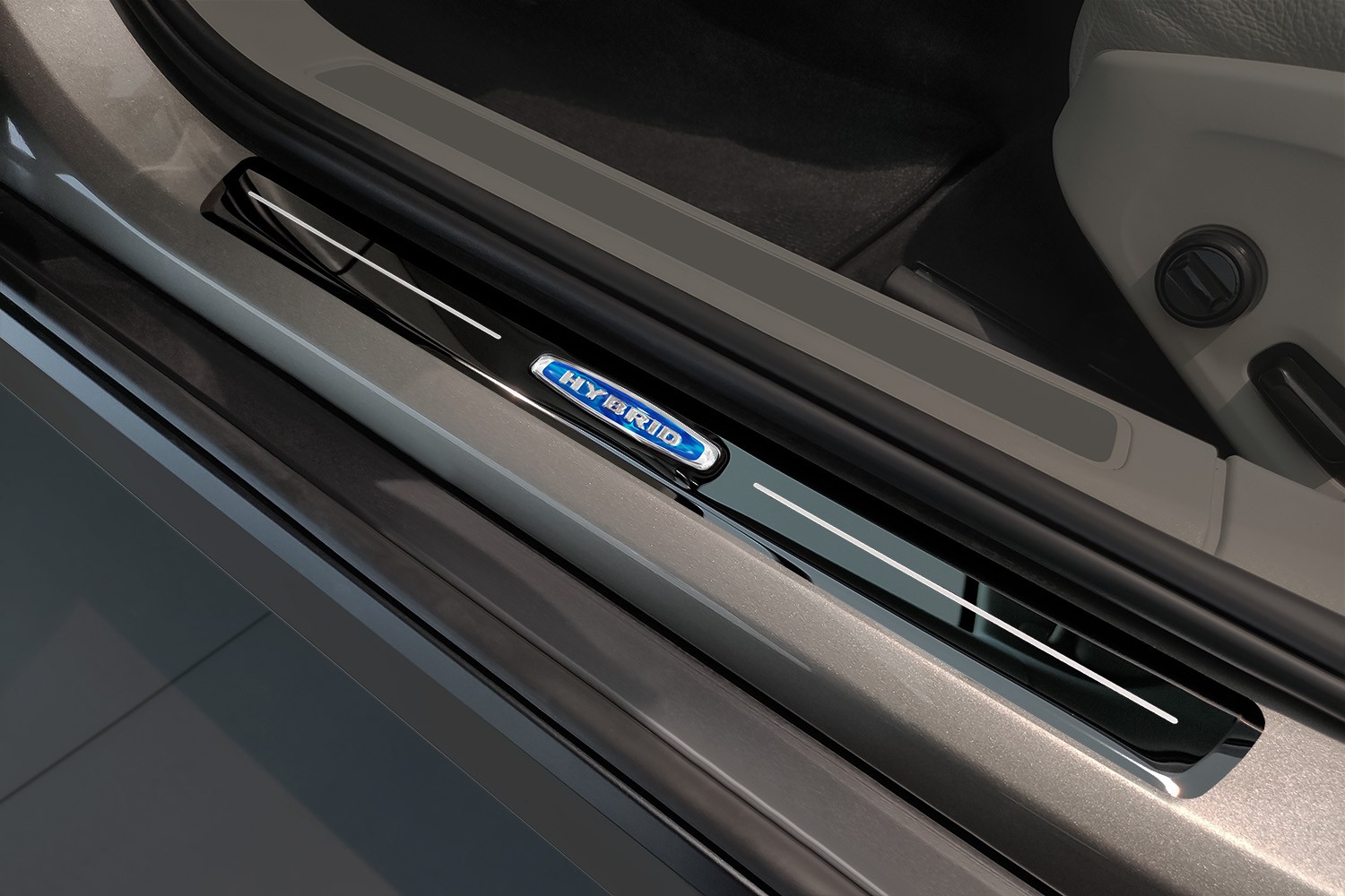 Door sill plates suitable for Volvo V90 II 2016-present wagon stainless steel high gloss black 4 pieces