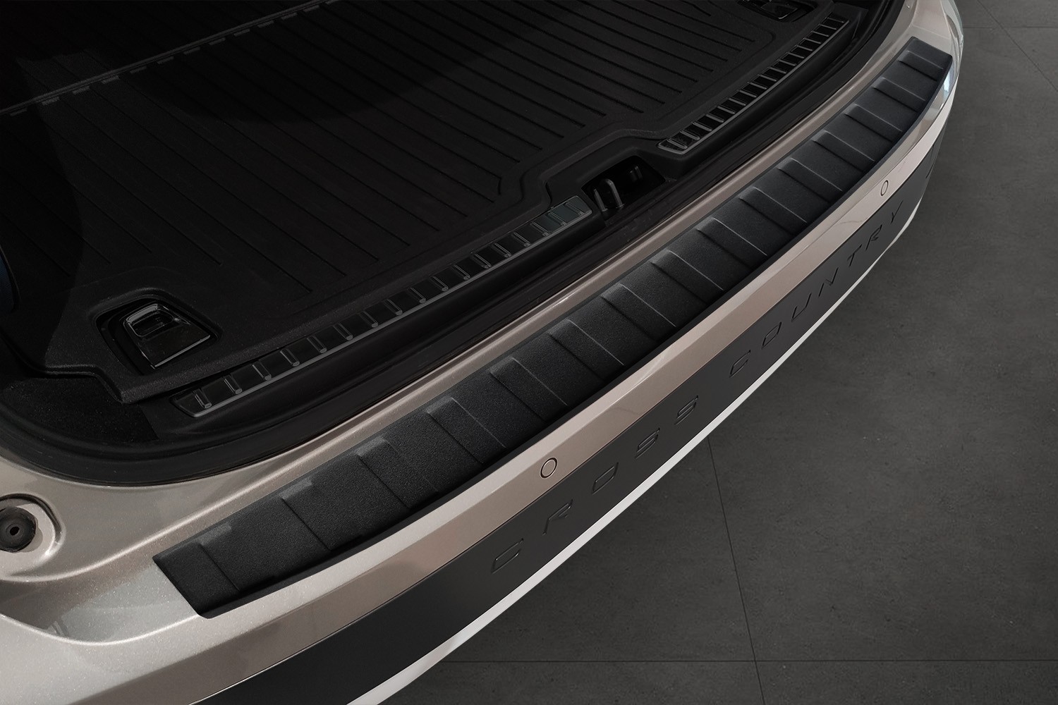 Protection de seuil de coffre convient à Volvo V90 II 2016-présent break acier inox noir mat