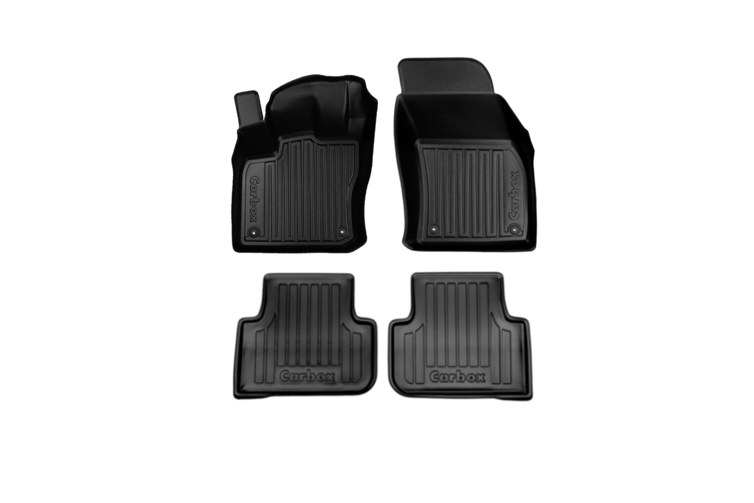 Fußmatten passend für Volkswagen Tiguan II 2015-2024 Carbox Floor PE Gummi - Set vorne + hinten