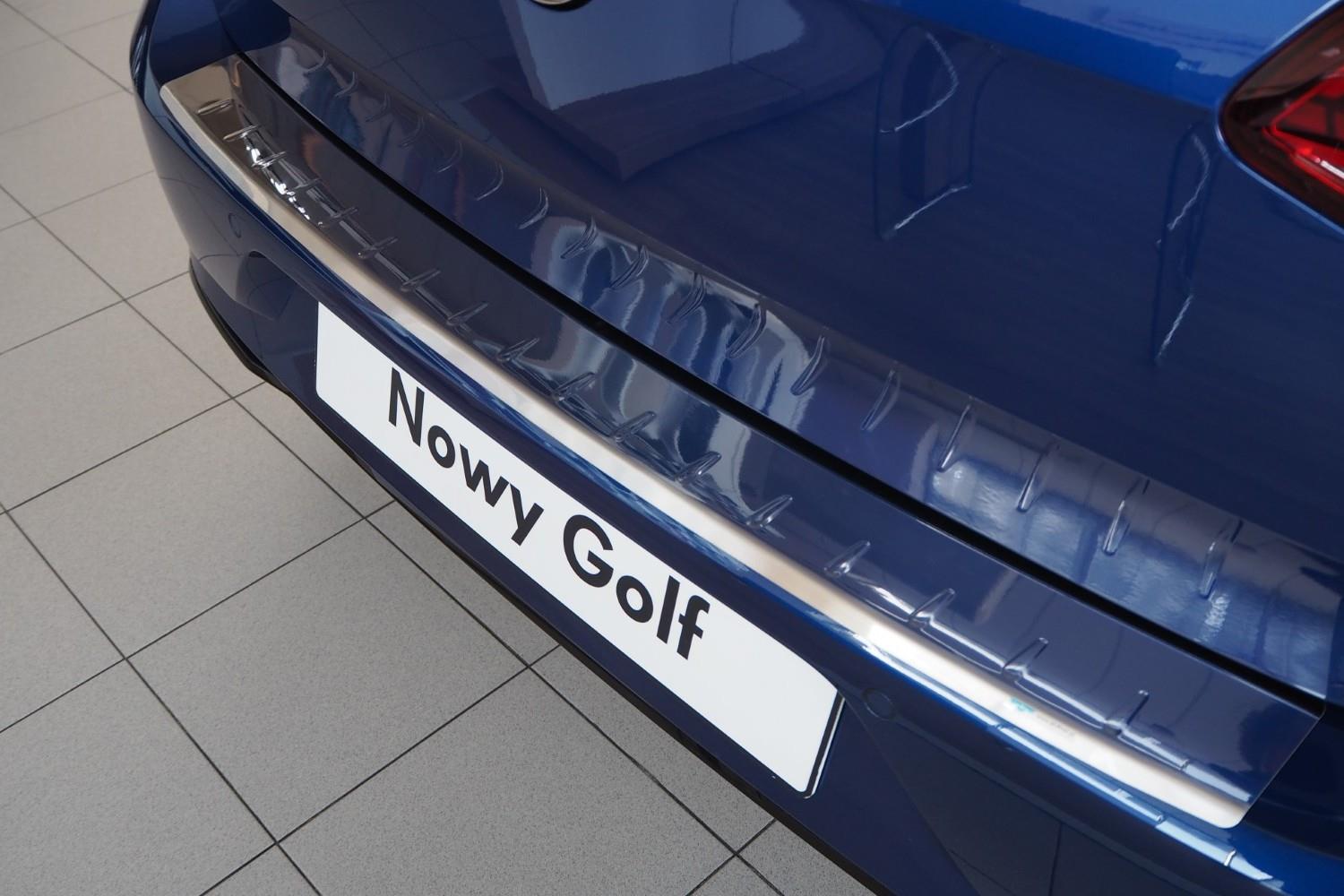 Rear bumper protector Volkswagen Golf VII (5G) 2012-2020 3 & 5-door hatchback stainless steel high gloss