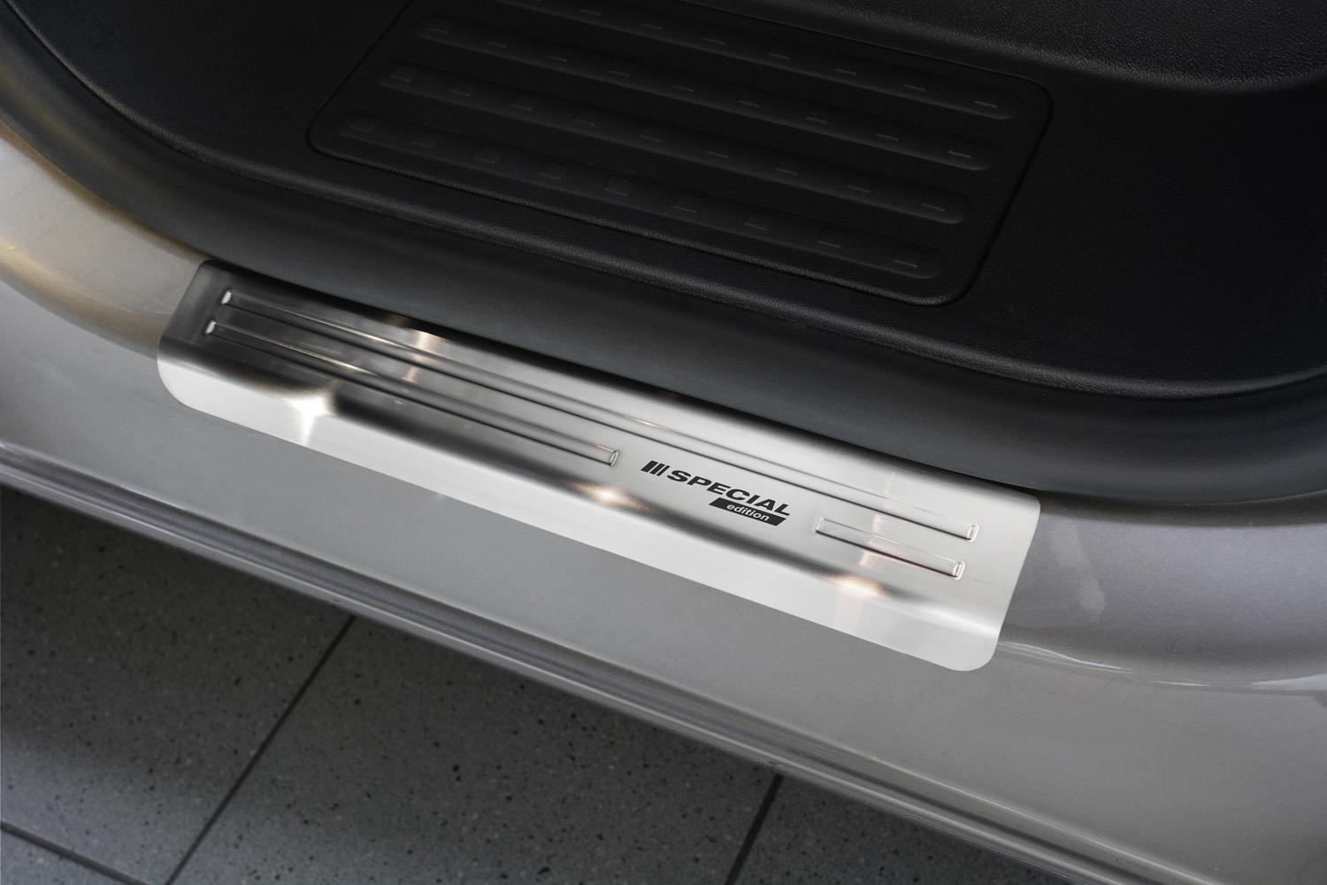 Seuils de portes convient à Volkswagen Transporter T6 2015-présent acier inox brossé 2 pièces