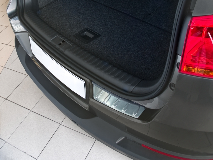 Protection de seuil de coffre convient à Volkswagen Tiguan (5N) 2007-2015 acier inox brossé