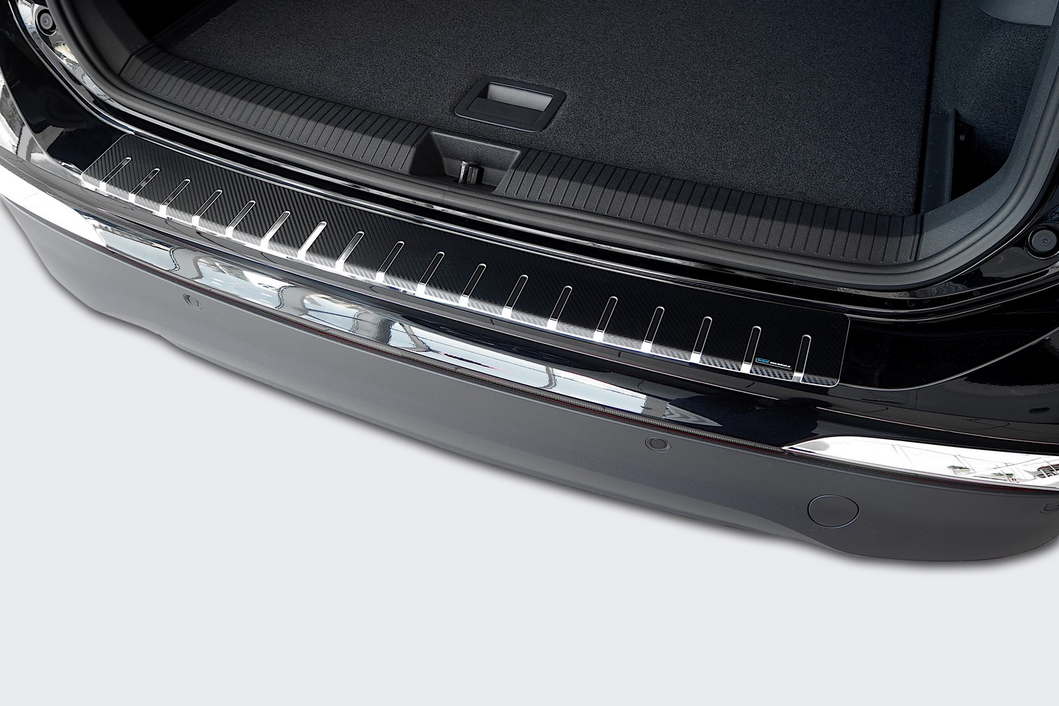 Ladekantenschutz passend für Volkswagen Tayron 2024-heute Edelstahl - Carbon Folie Ladekantenschutz passend für Volkswagen Tayron 2024-heute Edelstahl - Carbon Folie