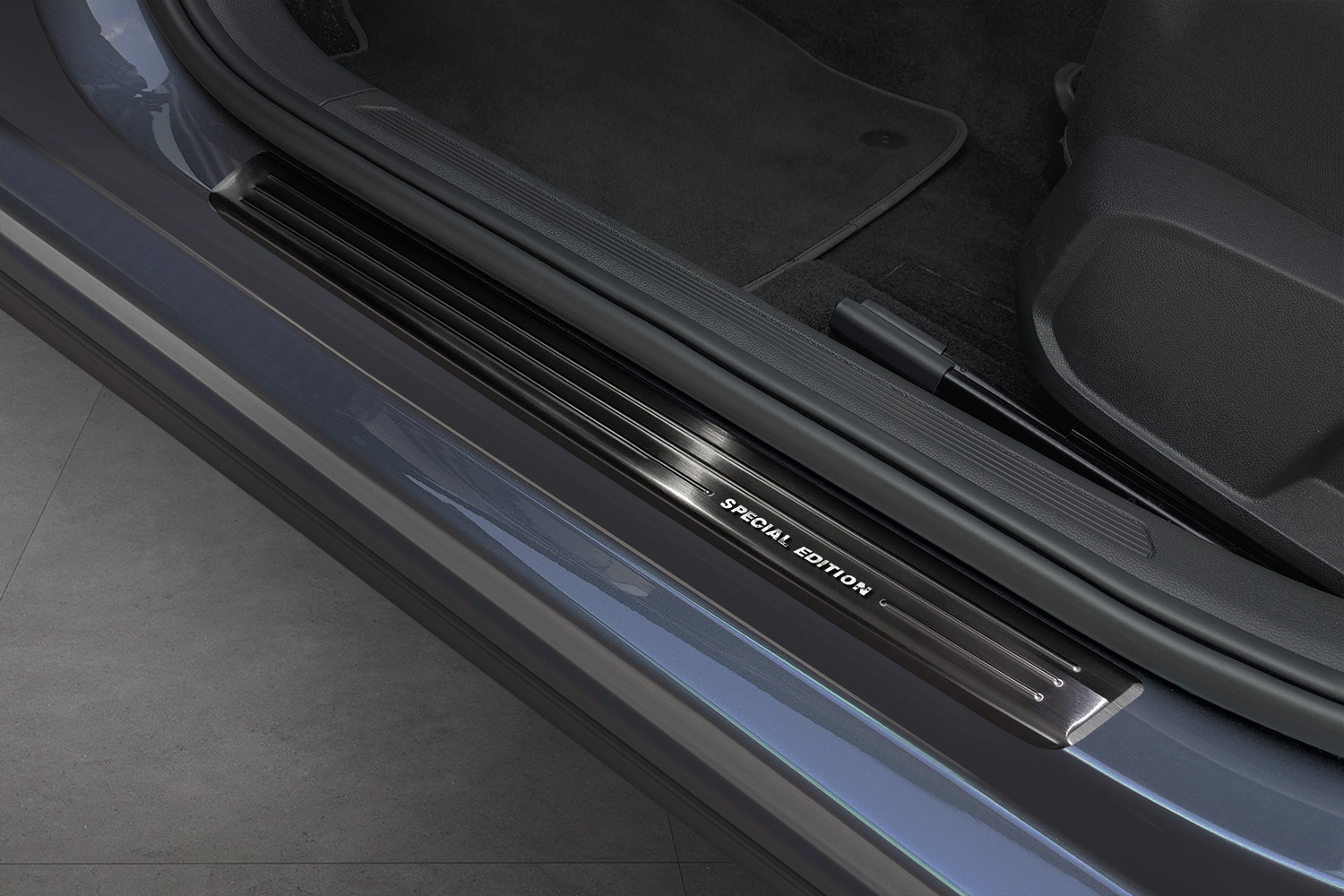 Instaplijsten Volkswagen Polo VI (AW) 2017-heden 5-deurs hatchback RVS geborsteld antraciet 4-delig
