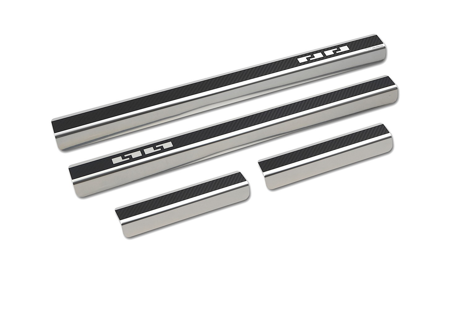 Door sill plates suitable for Volkswagen Tiguan III 2024-present stainless steel - carbon foil