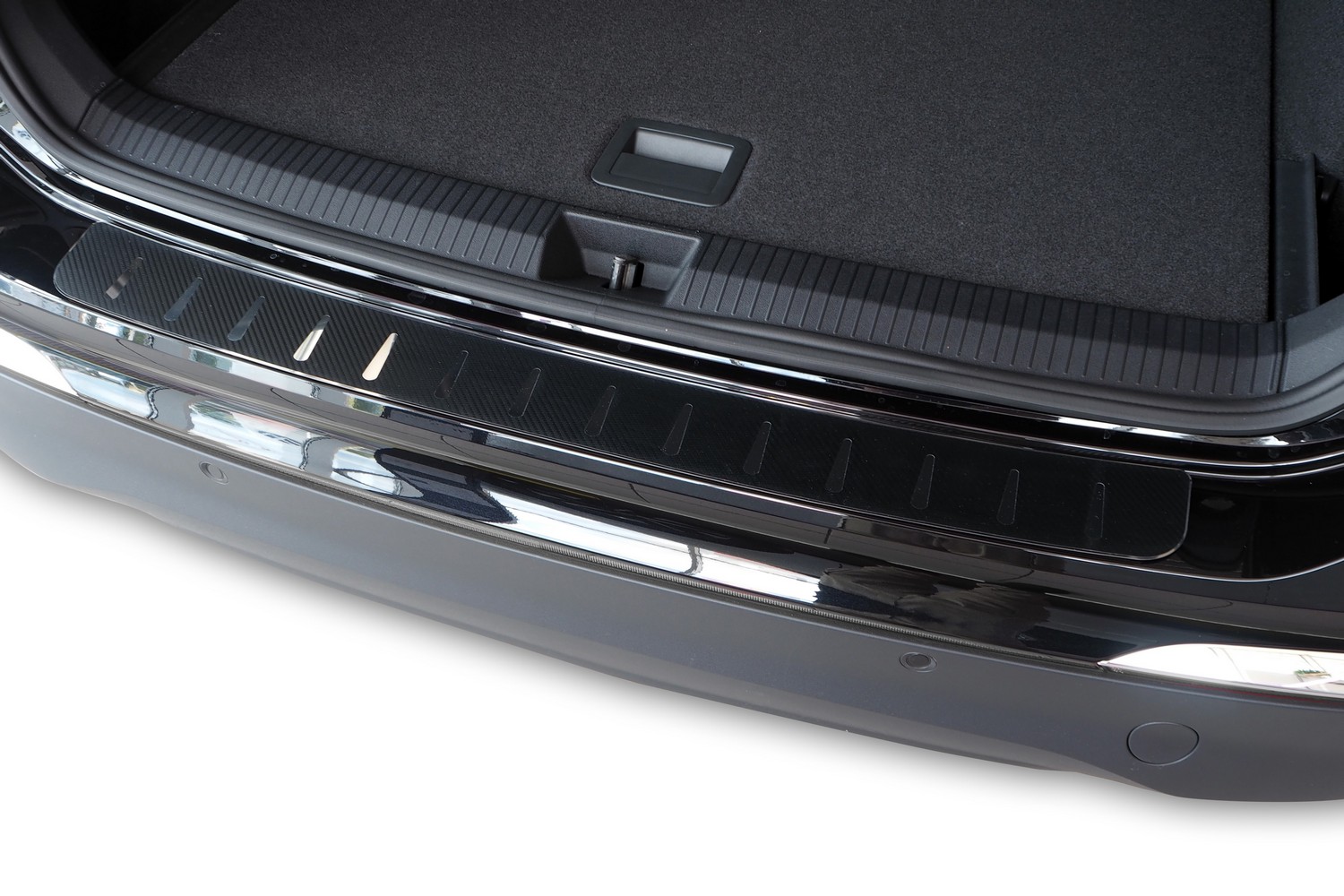 Ladekantenschutz passend für Volkswagen Tayron 2024-heute Edelstahl - Carbon Folie Ladekantenschutz passend für Volkswagen Tayron 2024-heute Edelstahl - Carbon Folie